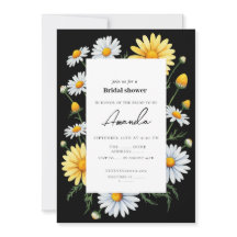 Invitation à la douche nuptiale Chamomile noire