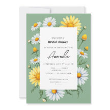 Invitation à la douche nuptiale Chamomile verte