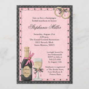 Invitation à la douche nuptiale Champagne