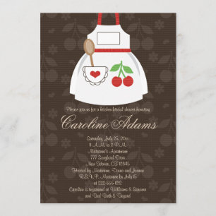 Invitation à la douche nuptiale Cherry Apron Rouge