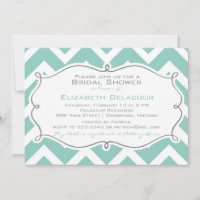 Invitation à la douche nuptiale Chevron blanc et b