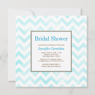 Invitation à la douche nuptiale Chevron (bleu)
