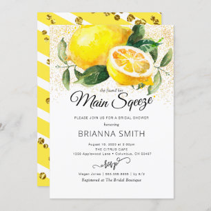 Invitation à la douche nuptiale citron
