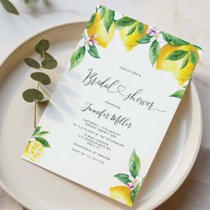 Invitation à la douche nuptiale citron