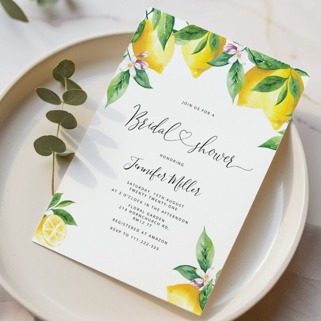 Invitation à la douche nuptiale citron (Créateur téléchargé)