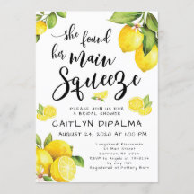 Invitation à la douche nuptiale citron