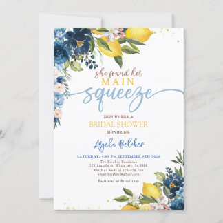 Invitation à la douche nuptiale Citron bleu