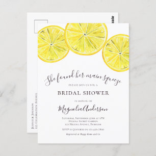 Invitation à la douche nuptiale Citrus citron