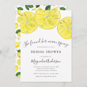 Invitation à la douche nuptiale Citrus citron