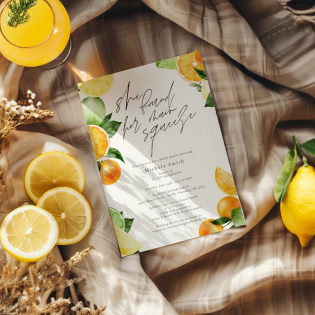 Invitation à la douche nuptiale Citrus citron | Pl (Créateur téléchargé)