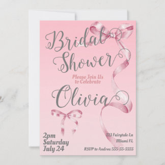 Invitation à la douche nuptiale Coquette