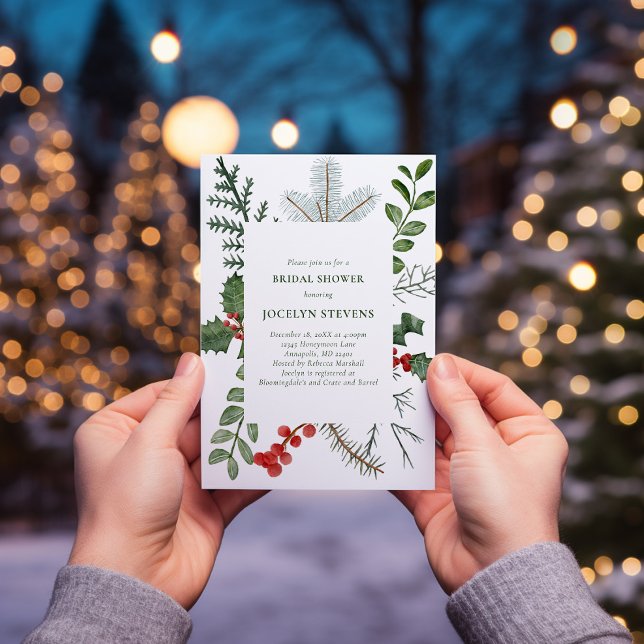 Invitation à la douche nuptiale, couronne de Noël (Créateur téléchargé)