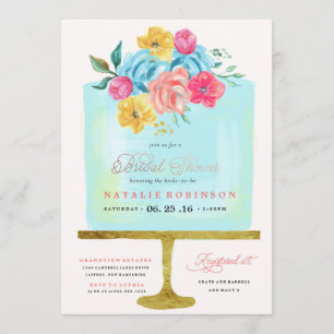 Invitation à la douche nuptiale Couture Cake - ble