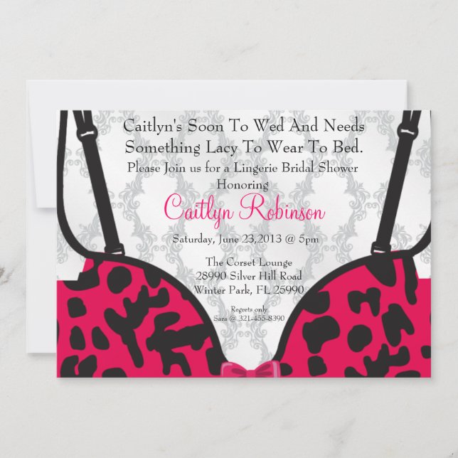 Invitation à la douche nuptiale Cute Bra Lingerie (Devant)