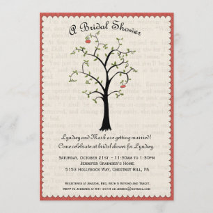 Invitation à la douche nuptiale d'Apple Tree