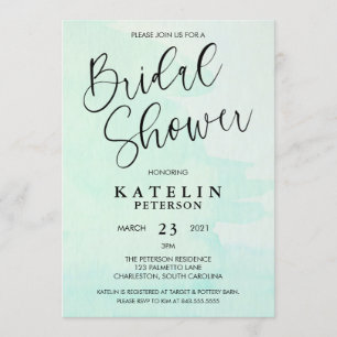 Invitation à la douche nuptiale d'aquarelle de Min