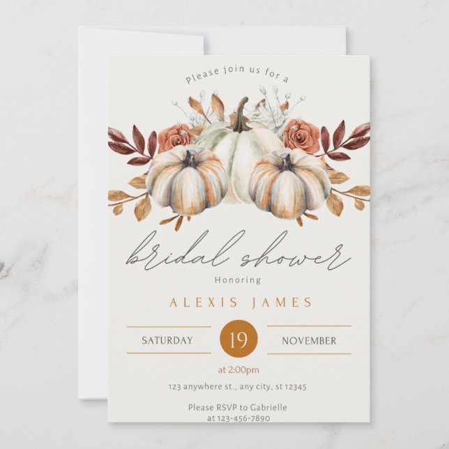 Invitation à la douche nuptiale d'automne (Devant)