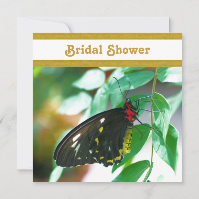 Invitation à la douche nuptiale de Black Butterfly (Devant)