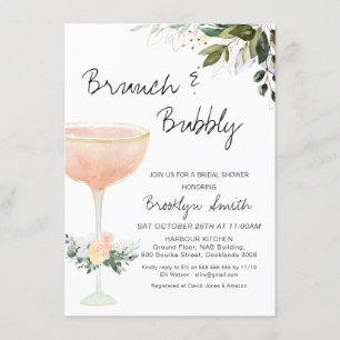 Invitation à la douche nuptiale de Brunch Champagn