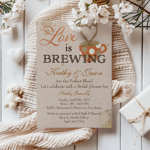 Invitation à la douche nuptiale de café