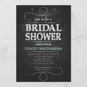 Invitation à la douche nuptiale de Chalkboard