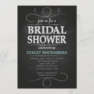 Invitation à la douche nuptiale de Chalkboard