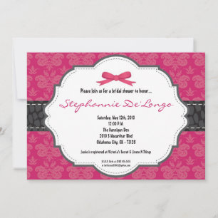 Invitation à la douche nuptiale de Cheetah Damask 