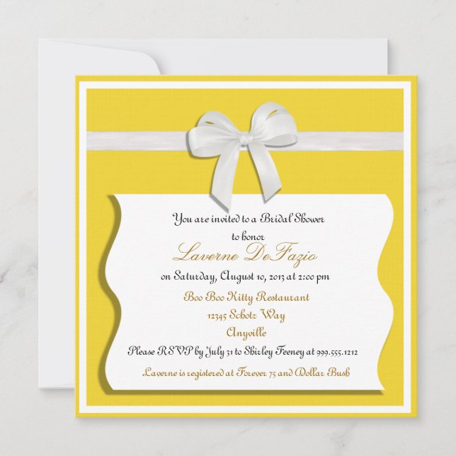 Invitation à la douche nuptiale de citron et de co (Devant)