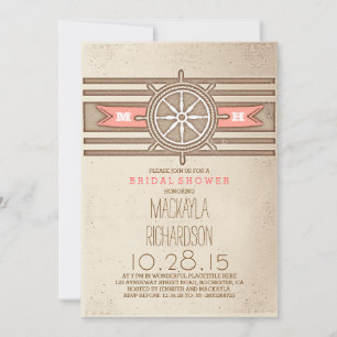 Invitation à la douche nuptiale de corail marine v