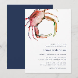 Invitation à la douche nuptiale de crabe rouge