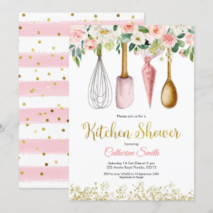 Invitation à la douche nuptiale de cuisine florale