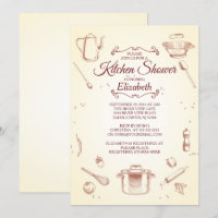 Invitation à la douche nuptiale de cuisine vintage