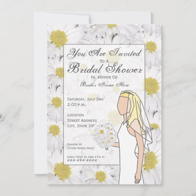 Invitation à la douche nuptiale de Daisy - Cheveux (Devant)