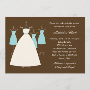 Invitation à la douche nuptiale de Gowns - Turquoi