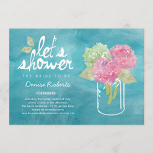 Invitation à la douche nuptiale de Hydrangeas trié
