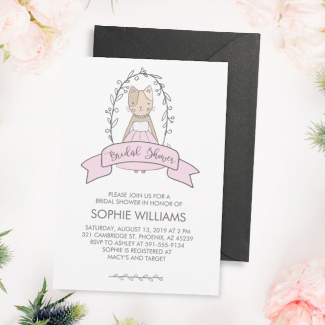 Invitation à la douche nuptiale de Kitty mignonne  (Créateur téléchargé)