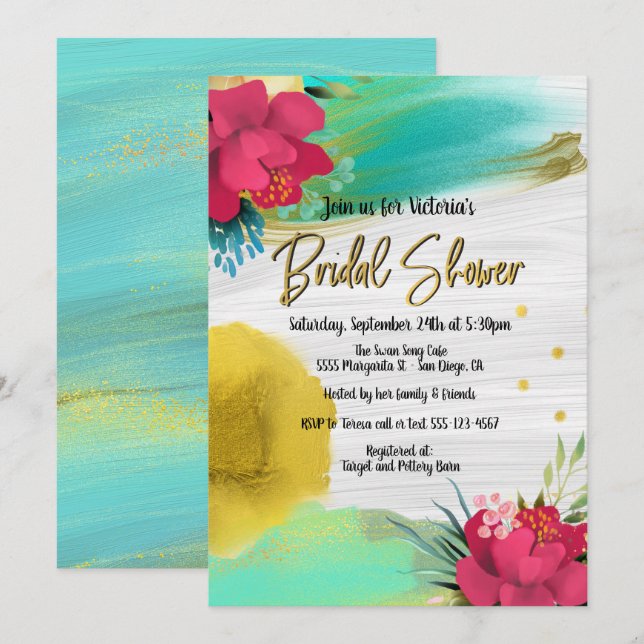 Invitation à la douche nuptiale de la brise tropic (Devant / Derrière)