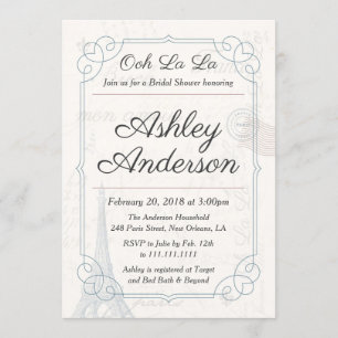 Invitation à la douche nuptiale de la carte postal