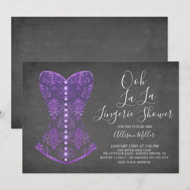 Invitation à la douche nuptiale de la corse pourpr (Devant / Derrière)