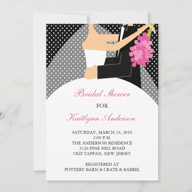 Invitation à la douche nuptiale de la mariée noire (Devant)