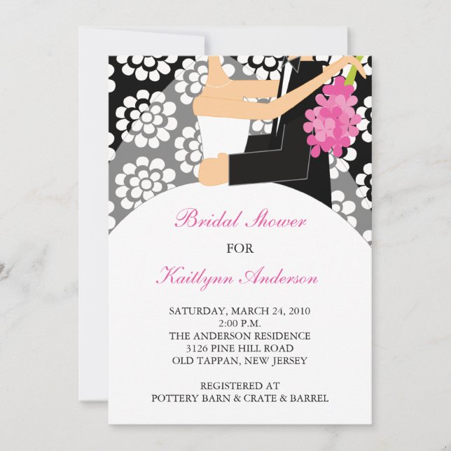 Invitation à la douche nuptiale de la mariée noire (Devant)