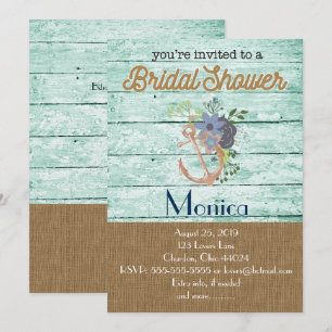 Invitation à la douche nuptiale de la plage de Anc