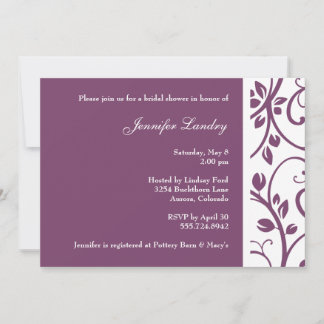 Invitation à la douche nuptiale de la vigne floral
