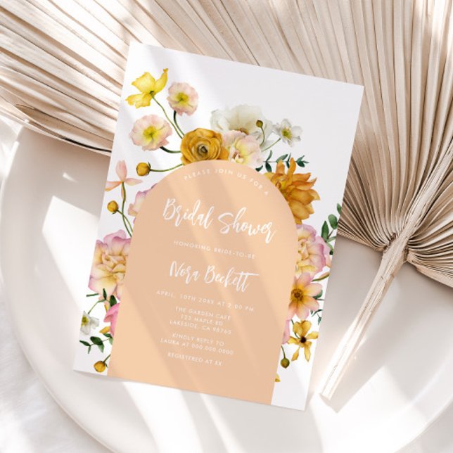 Invitation à la douche nuptiale de l'arc floral (Créateur téléchargé)
