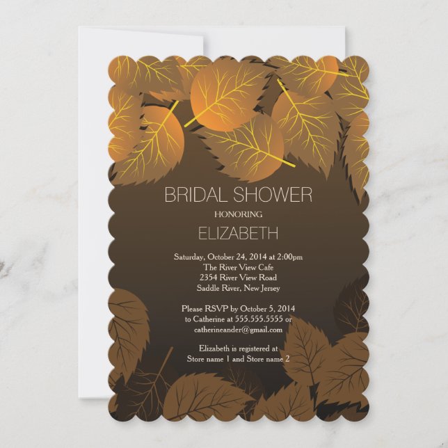 Invitation à la douche nuptiale de l'automne moder (Devant)