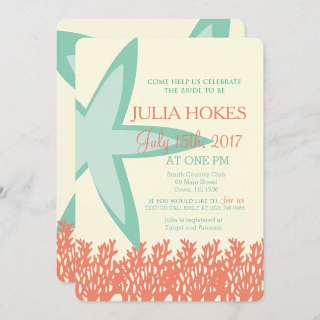 Invitation à la douche nuptiale de l'étoile de Cor (Devant / Derrière)