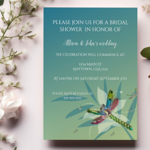 Invitation à la douche nuptiale de libellule de re