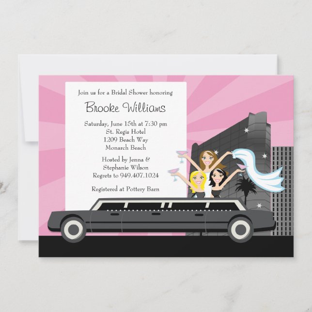 Invitation à la douche nuptiale de Limo (Devant)