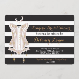Invitation à la douche nuptiale de Lingerie