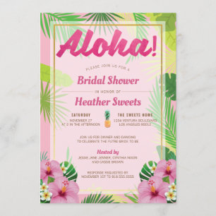 Invitation à la douche nuptiale de Luau